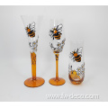 customized hand painting wine glass set